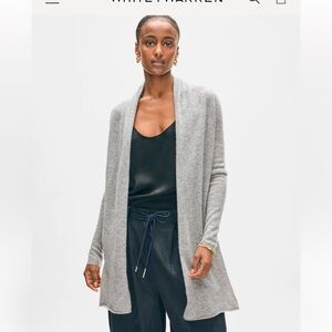 White + Warren Essential Trapeze Cashmere Cardigan